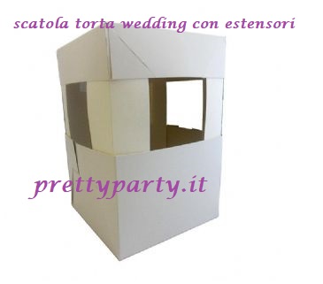 SCATOLA TORTA QUADRATA 38×38 CON ESTENSORI alti 30 PREZZO LANCIO! – Pretty  Party